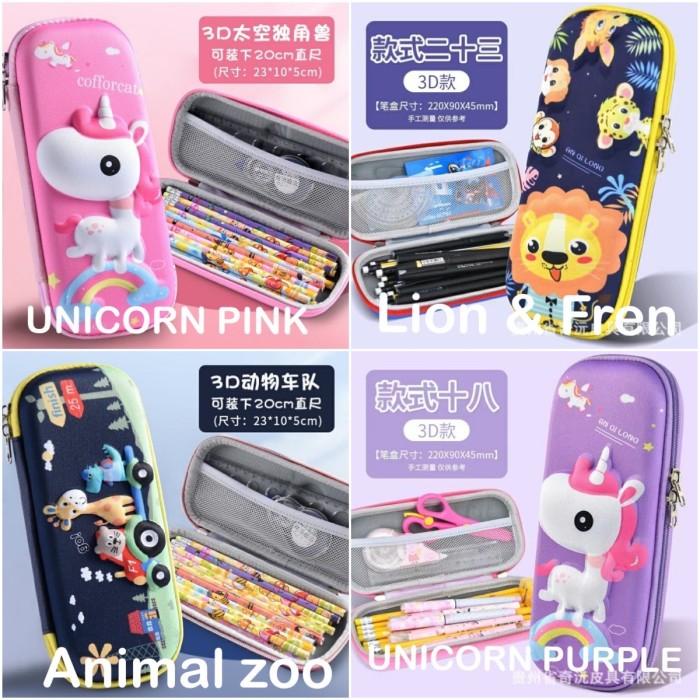 

Pensil Case Tempat Kotak Pensil Smiggle 3D Anak Kids Pencil Case Unicorn Rocket