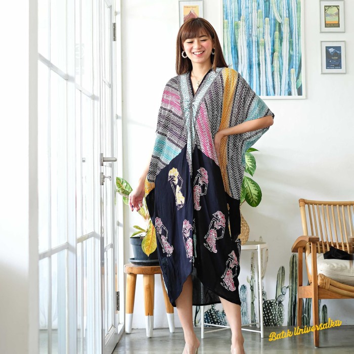 PROMO KAFTAN KAFTAN BATIK Parang Wayang. Batik Dress Kaftan Midi - Rainbow KONDANGAN KEKINIAN MURAH 