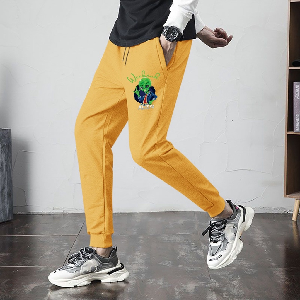 Celana Panjang Jogger Toonz Fashion Alien Nation Rib Pinggang ada Kantong