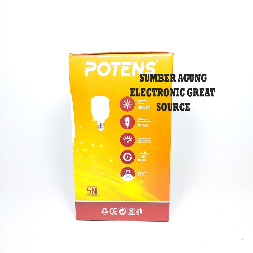 Potens Lampu LED Glory 40W 50 Watt 3600 Lumen Cahaya Putih