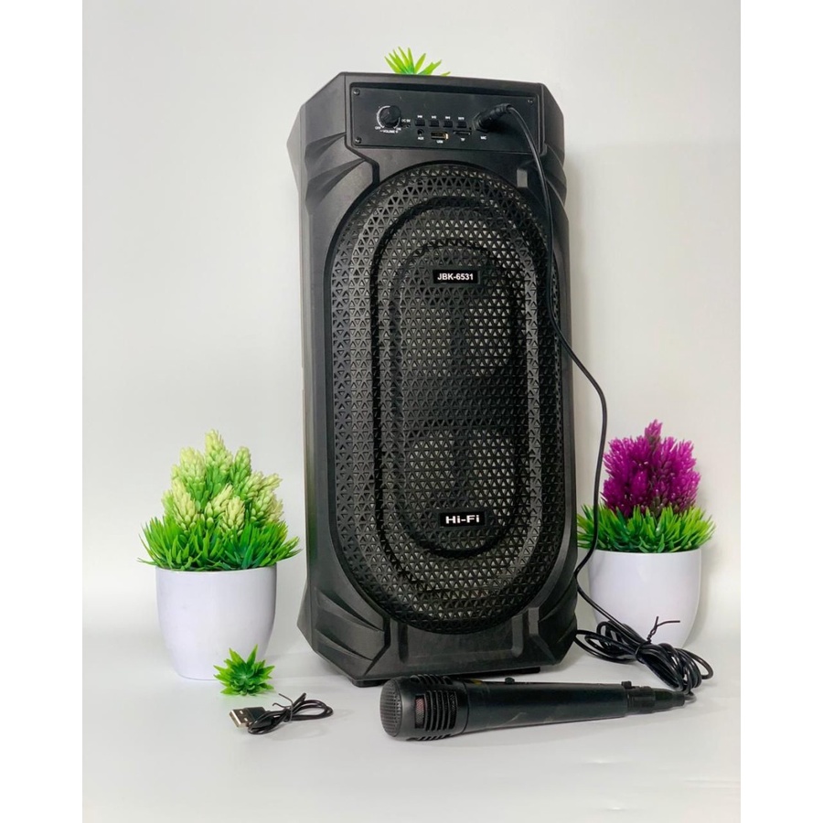 SPEAKER BLUETOOTH + MIC JBK-6530 JBK-6531 6 INCHI DOUBLE SPEAKER JBK6530 JBK6531 DOUBLE SPEAKER PORTABLE SPEAKER MUSIC BOX BLUETOOTH