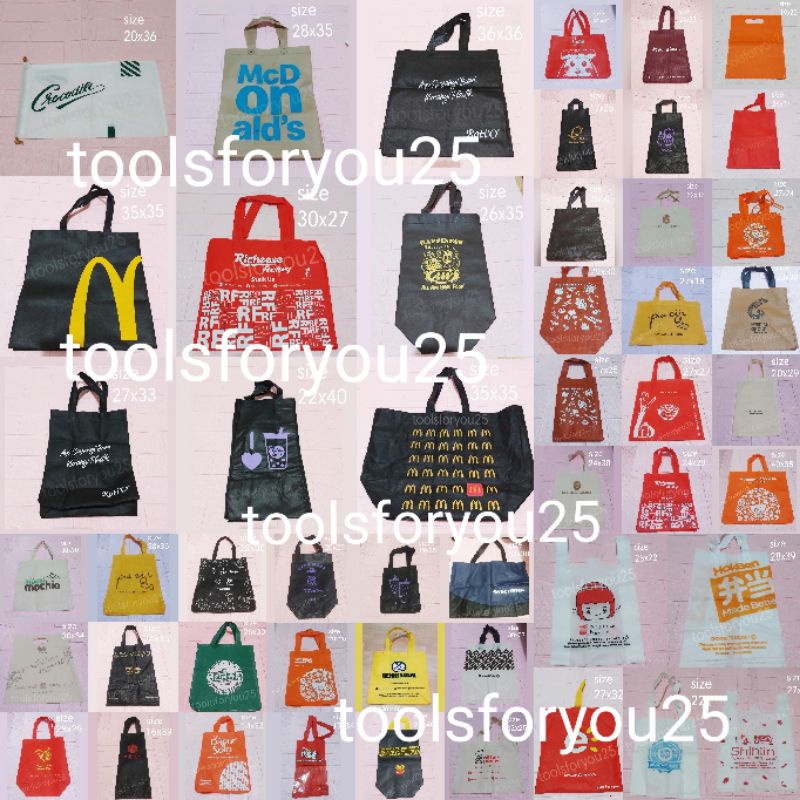 Totebag/Spunbond Richeese,Yoshinoya,Hokben,Mcd,RotiO,Chatime,Tawan,Koi,MisterDonut,Shihlin,Mochi,dll