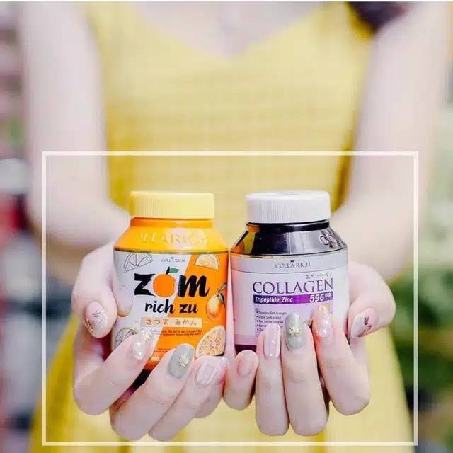 GIRLSNEED77 PAKETAN COLLA RICH COLLARICH COLLAGEN PLUS ZOM RICH ZU VITAMIN C SUPLEMEN PEMUTIH WHITENING BOOSTER