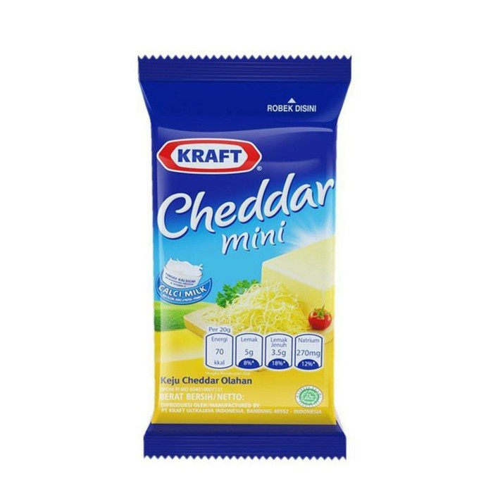 

UMKM Keju Kraft Cheddar Cheese Mini Sachet kecil 35 gr
