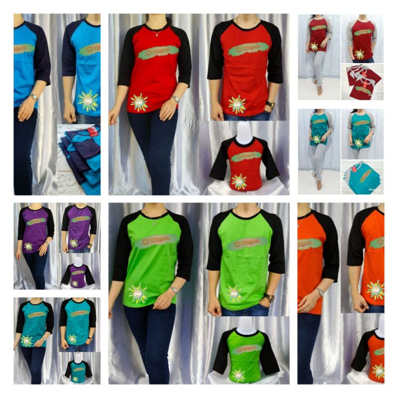 Kaos Baju Kombinasinya 2 warna / Kaos Raglan / Kaos wanita / kaos pria
