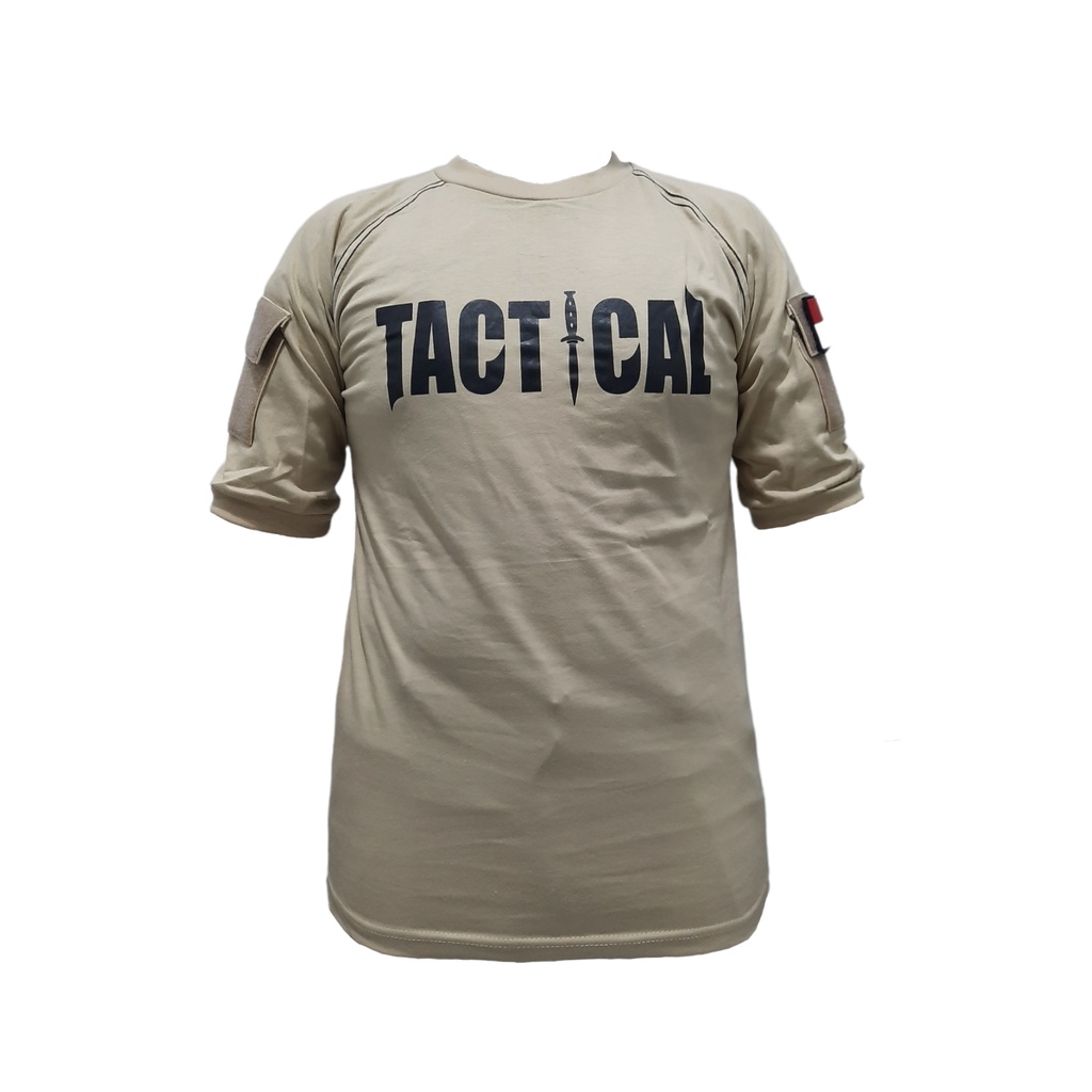 Kaos Pendek Tactical Hijau, Abu Tua Katun Combed