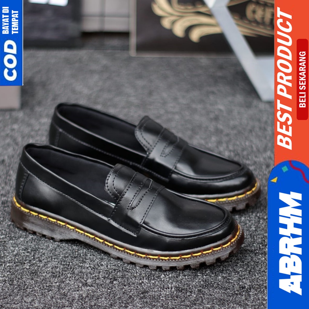 Sepatu Docmart Loafers Wanita Hitam Abrhm Melis