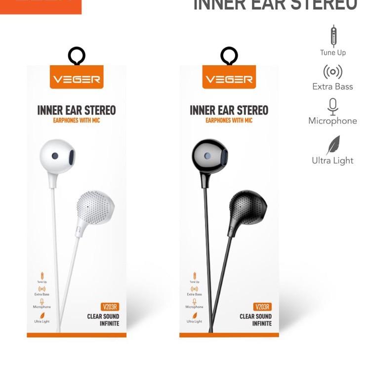 Laku Keras--Headset/handsfree/earphone VEGER V203R Inner Ear Stereo
