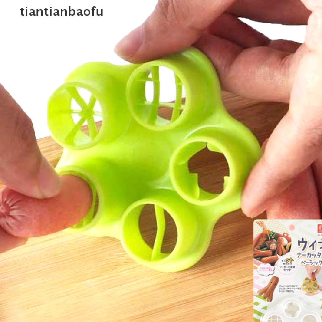 [tiantianbaofu] 5 in 1 Flower Crab Octopus Style Ham Sausage Cutter Barbecue Hot Dogs Cutter