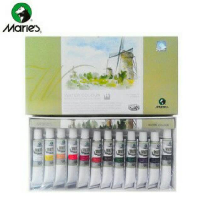 

MARIES Water Colour Set Type 1336 12ml 12 warna (CAT AIR) dan Maries Water Colour Set Type 1338 12 ml 18 warna