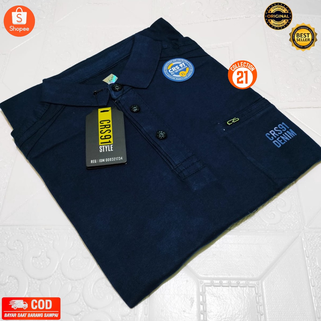 Kaos CRS 91 Kerah Casual PoloShirt Pria Lengan Pendek Original Brand Terbaru Tersedia sampai Ukuran 