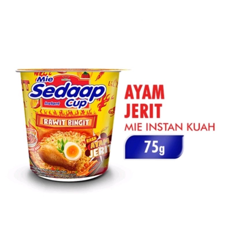 Jual Mie Sedaap Cup Ayam Jerit Sedap Mi Instan Kuah Rawit Bingit