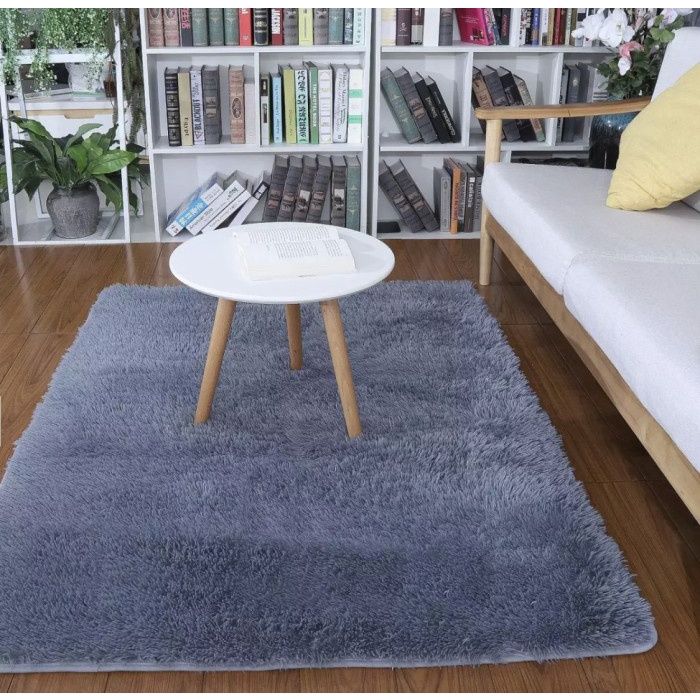 KARPET BULU Karpet Bulu Ukuran 150x100cm Tebal 2cm + Alas Bintik Super (Abu-Abu) tebal rasfur premiu