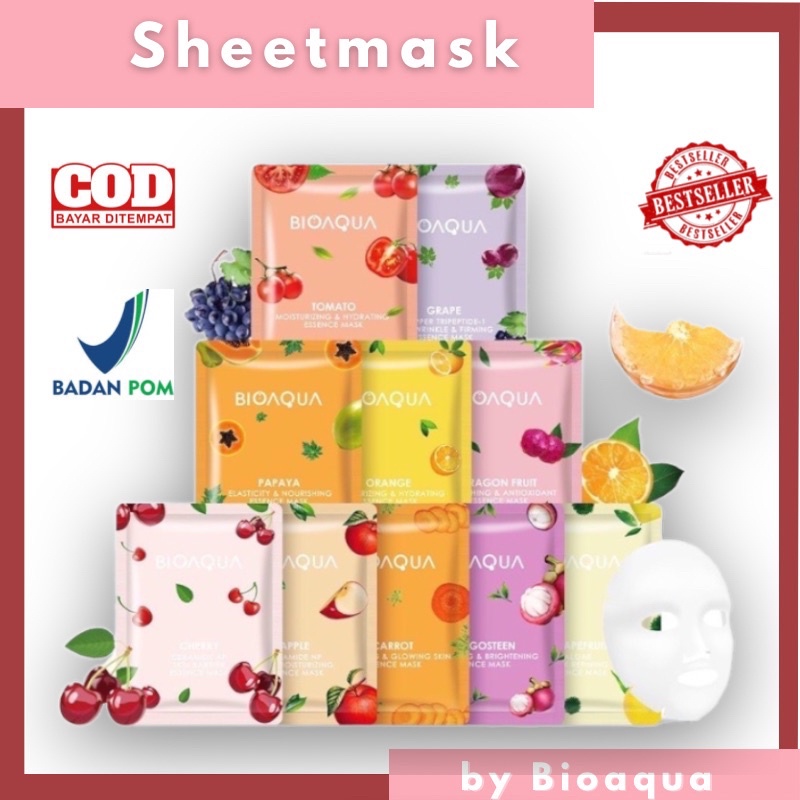 BIOAQUA sheet mask 12 pcs Brightening Moisturizing skin care Hydrating Essence face Mask anti aging Masker Wajah bio aqua