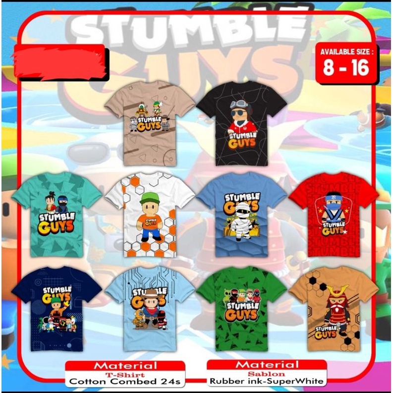 05hk05h NEW BAJU KAOS DISTRO ANAK LAKI LAKI UMUR 8-16 TAHUN BAHAN COTTON COMBED 24S kaos stumble guys size junior by polkka kazoku