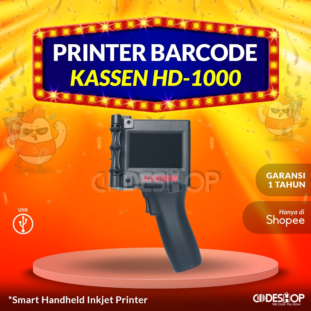 Printer Label Handeld Kassen HD-1000 Mini Printer Cetak Label Expired