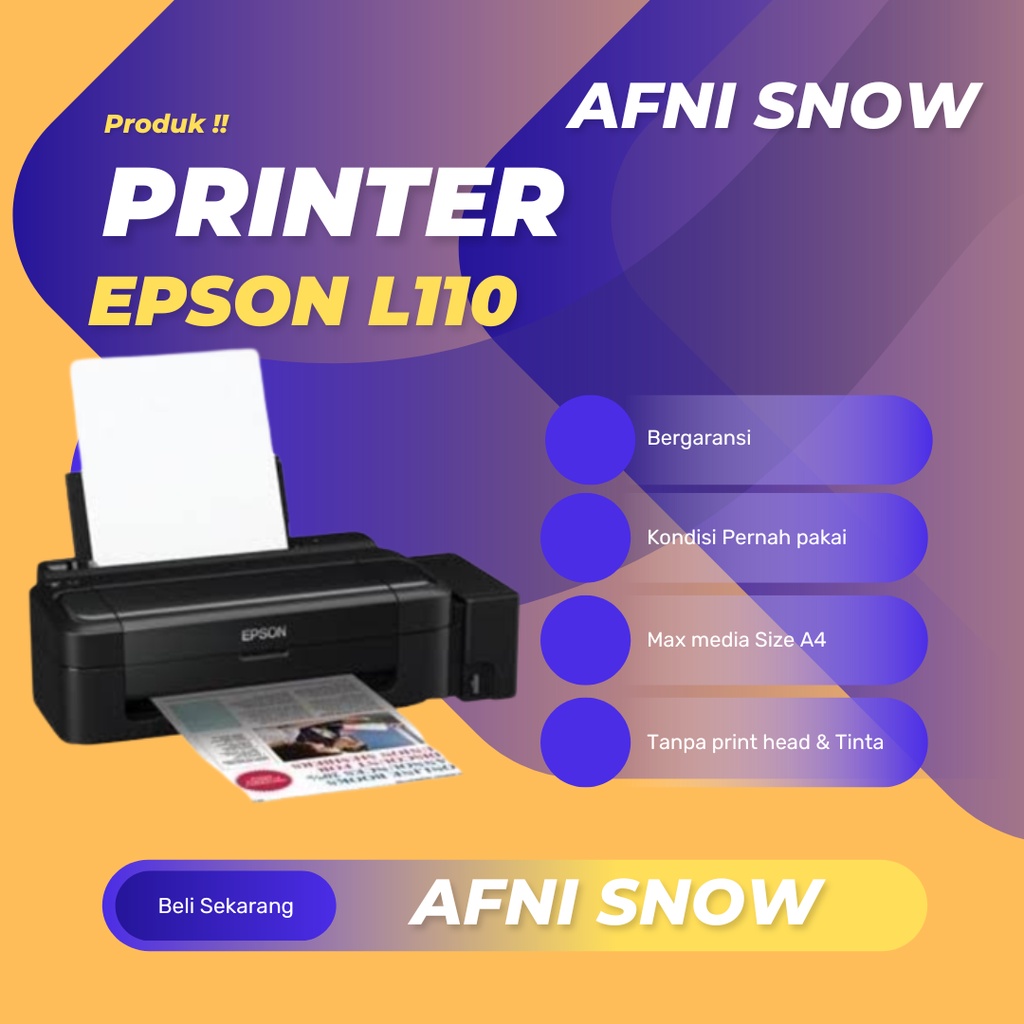 Unit Printer Epson L110 printer epson l110 bekas bergaransi