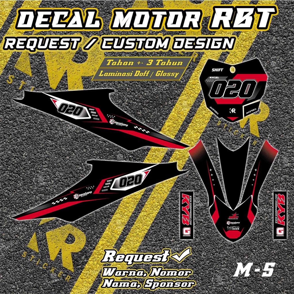 Stiker Decal Motor RBT sticker motor bebek trail Custom Desain | M5 | KR Sticker