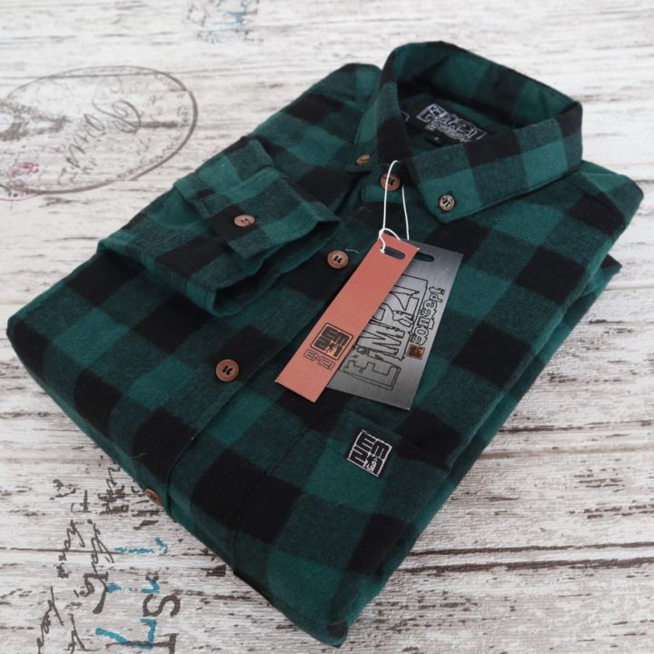 Kemeja Kotak-kotak Cowok Flanel Pria Lengan Panjang Casual Premium Quality terbaru 2022