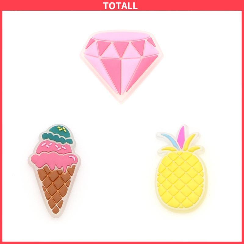 COD Charms Pin Bahan Pvc Glow In The Dark Desain Makanan Untuk Aksesoris Charms Fashion-Totall