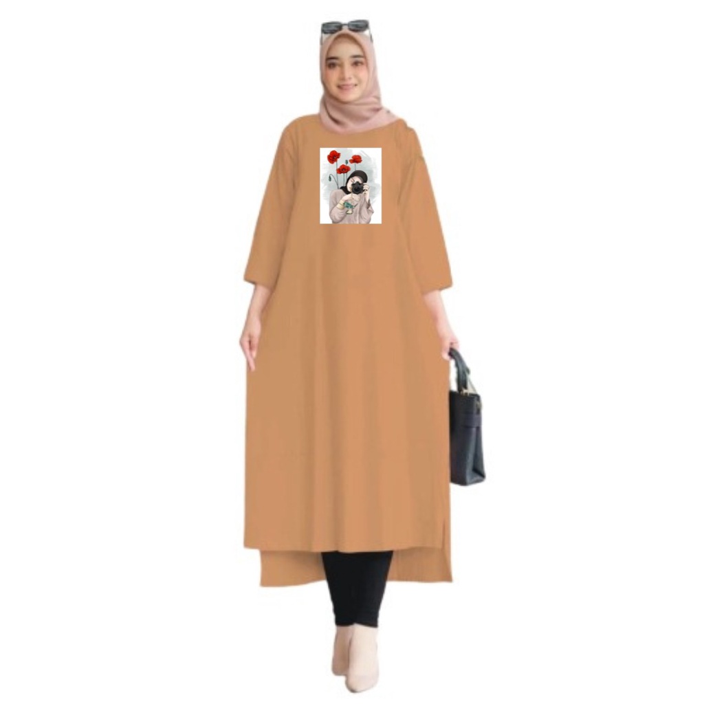 Tunik Panjang Muslimah Mawar