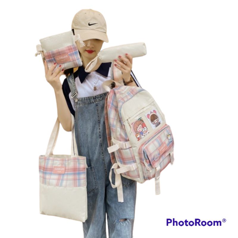 Tas Sekolah untuk Anak Perempuan Anak Laki-laki Sekolah Dasar Ransel Besar Nilon Kartun Cetak