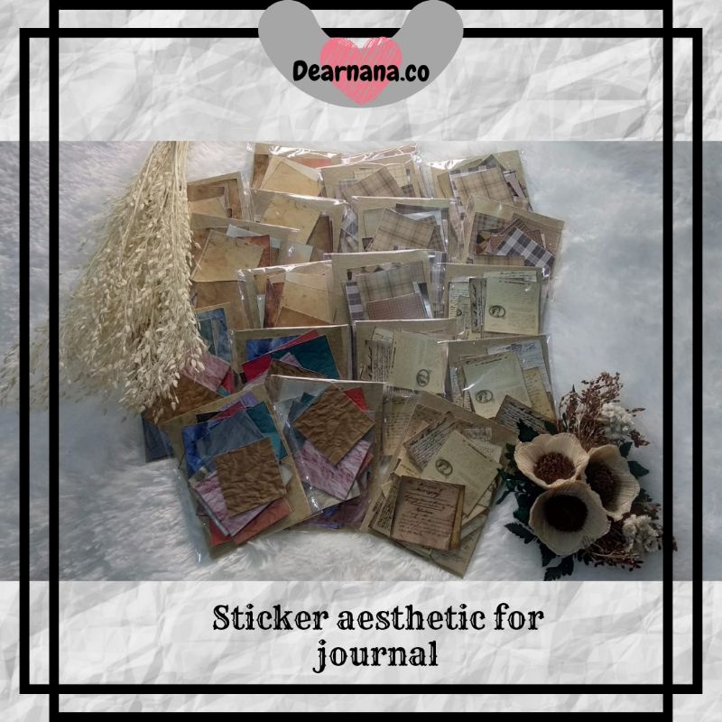 Stiker Aesthetic kotak untuk journal scrapbook dekorasi