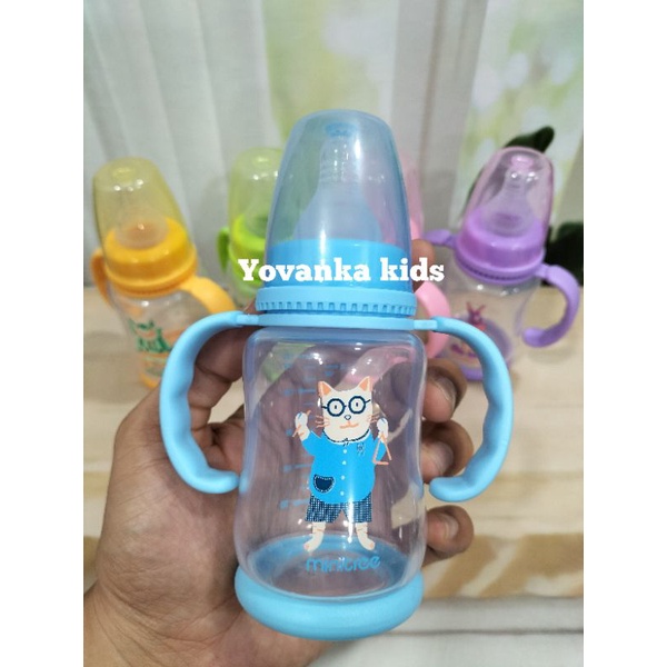 Botol Susu Nipple Ulir Dengan Pegangan Karakter Lucu BPA Free/SlimNeck 150 ml