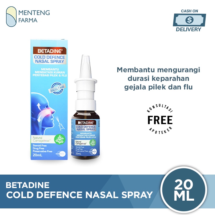 Betadine Cold Defence Nasal Spray 20 ML - Obat Semprot Pilek dan Flu