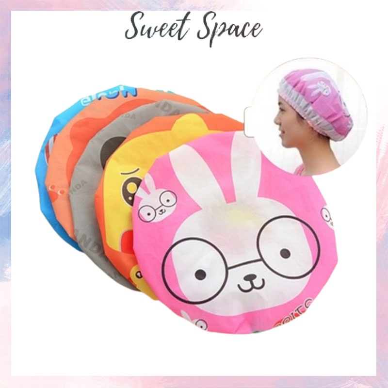 SHOWER CAP KARAKTER KARTUN PENUTUP RAMBUT KEPALA MANDI [SWEET SPACE]