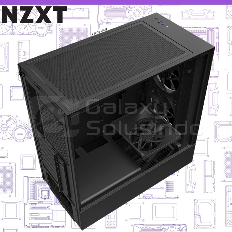 NZXT H5 ELITE Matte Black Tempered Glass Mid Tower Gaming Case