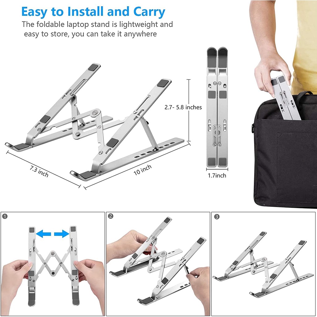 GoodCase - Laptop Stand Holder Meja Portable Aluminium Multifungsi Anti Slip Untuk Laptop/Notebook