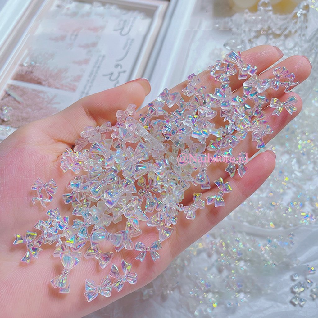1 SET RESIN BOW PITA NAILART / Hiasan Resin Pita 3d Timbul Gaya Jepang New Style Resin Pita Nail Cha