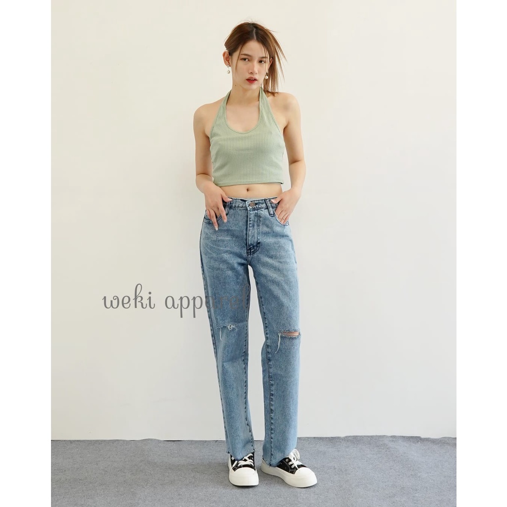 Weki Celana Jeans Boyfriend Ripped Ziva No Furing