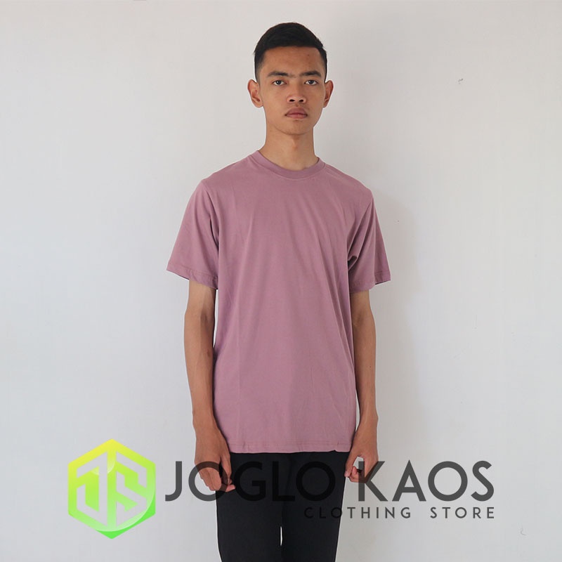 Baju Kaos Polos Premium Dusty Ungu Pria Wanita Cotton Combed 30s Dewasa Joglo Kaos