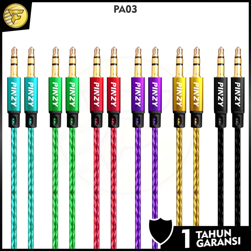 PINZY A03 Kabel Audio AUX 3.5mm HIGH QUALITY MATERIAL NYLON 1meter AUX CABLE