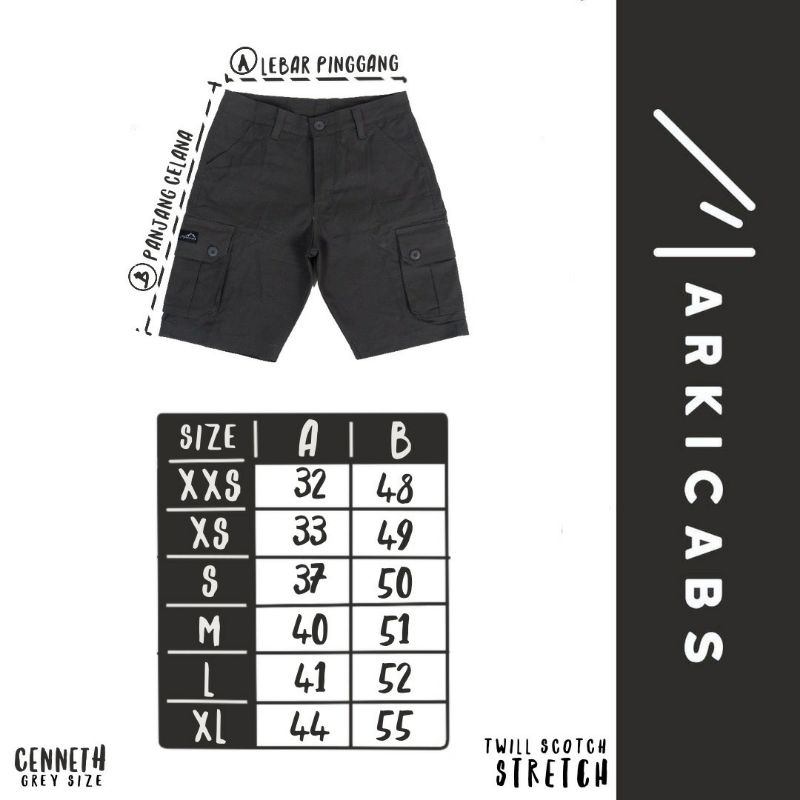 MARKICABS [Cenneth - Grey] Short Cargo Pants