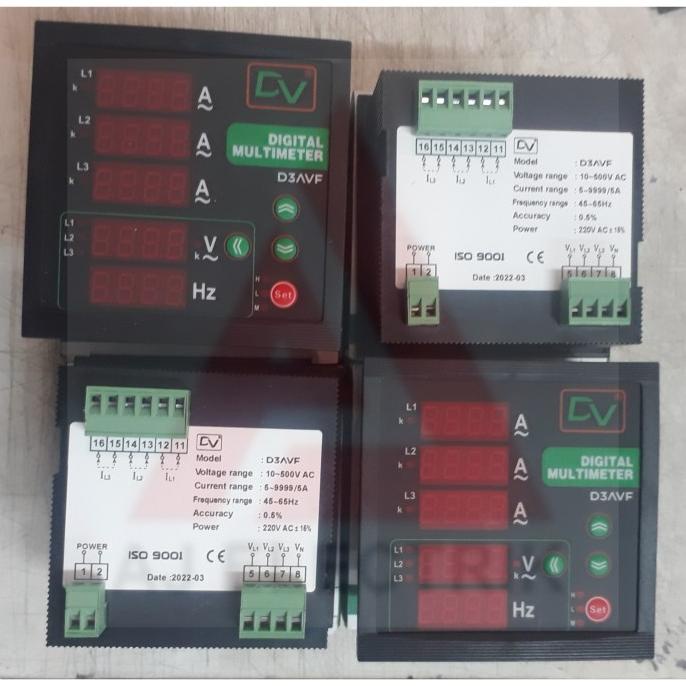 Dv Digital Panel Meter Dv3Avf / Ampere - Volt - Hz