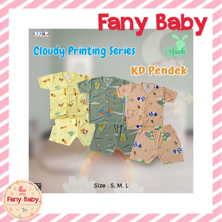 ARUCHI SETELAN KANCING DEPAN PENDEK MOTIF ISI 3 PCS [ S / M / L ]