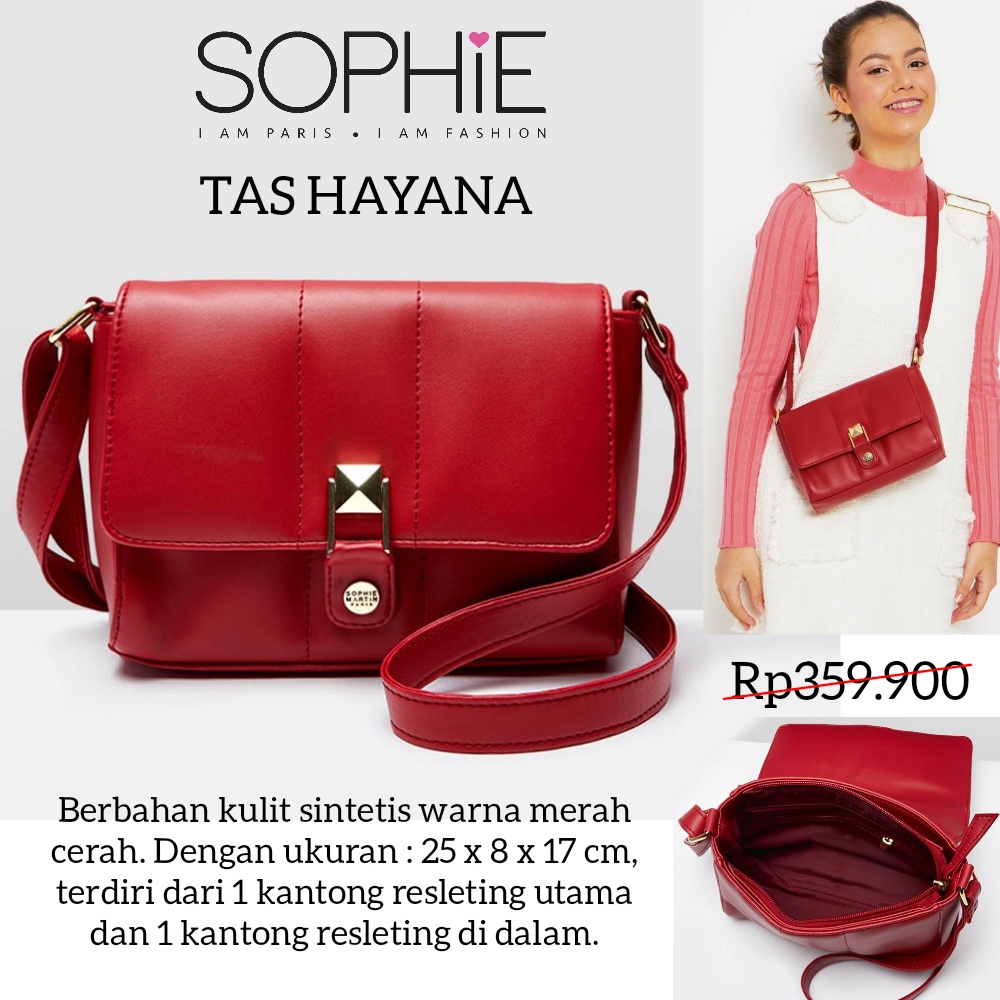TAS HAYANA SOPHIE MARTIN PARIS PROMO TAS MERAH SELEMPANG WANITA