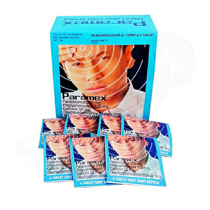 [BOX] Paramex Pereda Sakit Kepala Nyeri Otot Merah Paramex Biru 1 Box