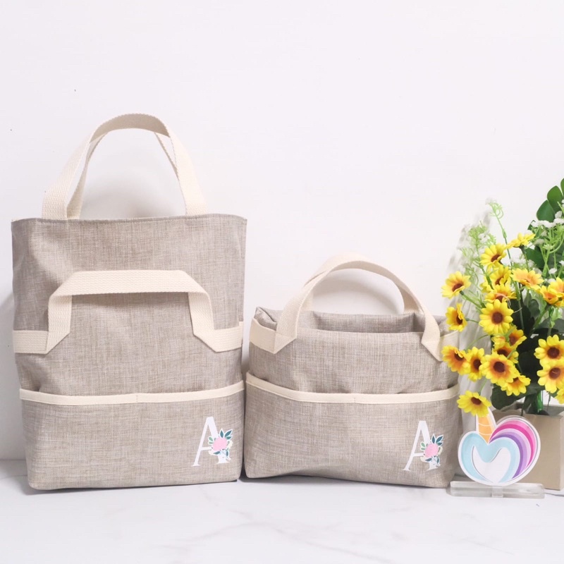 AURORA EXTEND BAG CANVAS ( patch print ) /TAS ULTAH/ SOUVENIR PROMOSI / POUCH SKINCARE / AQIQAH / TA