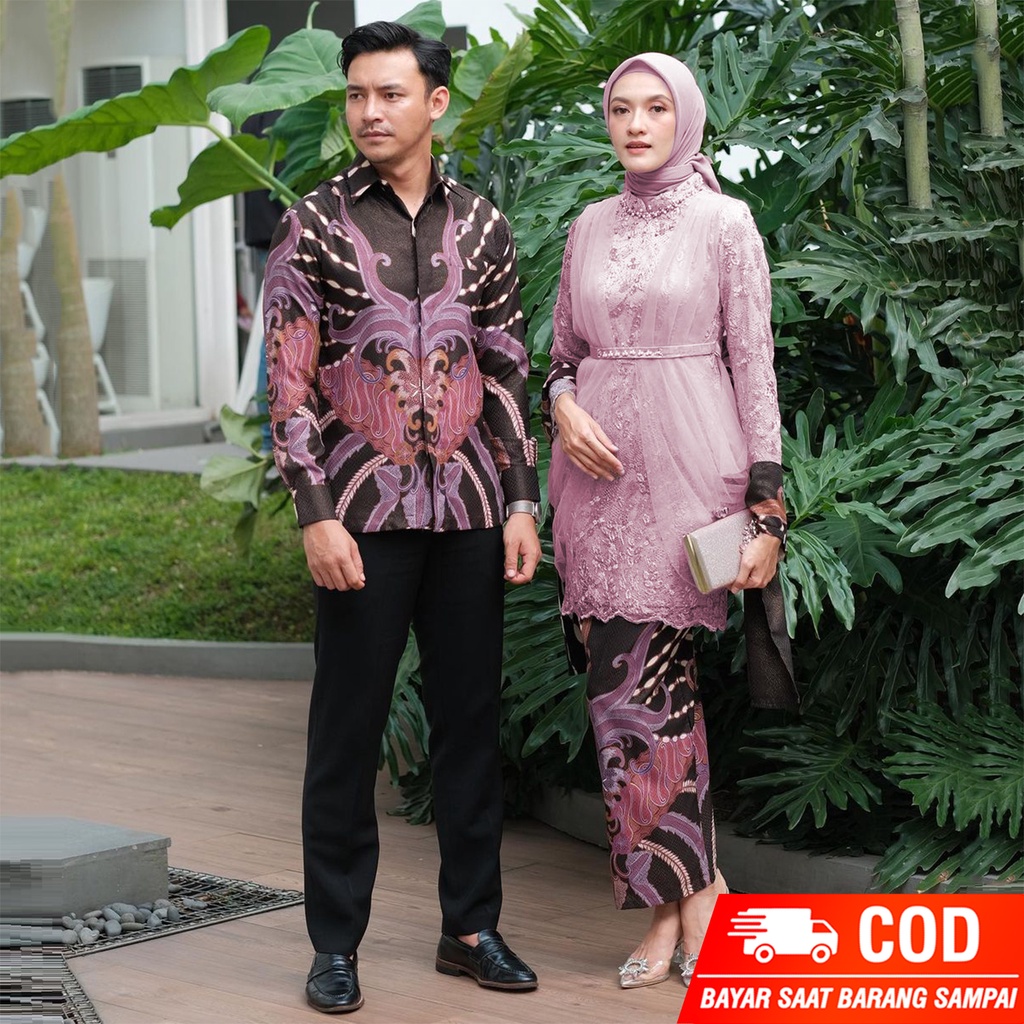 PROMO TERMURAH - Couple Kondangan Outfit kebaya kondangan Kekinian Couple kebaya brukat tulle mutiara kombinasi Payet premium termurah Kebaya Wisuda remaja terbaru 2022