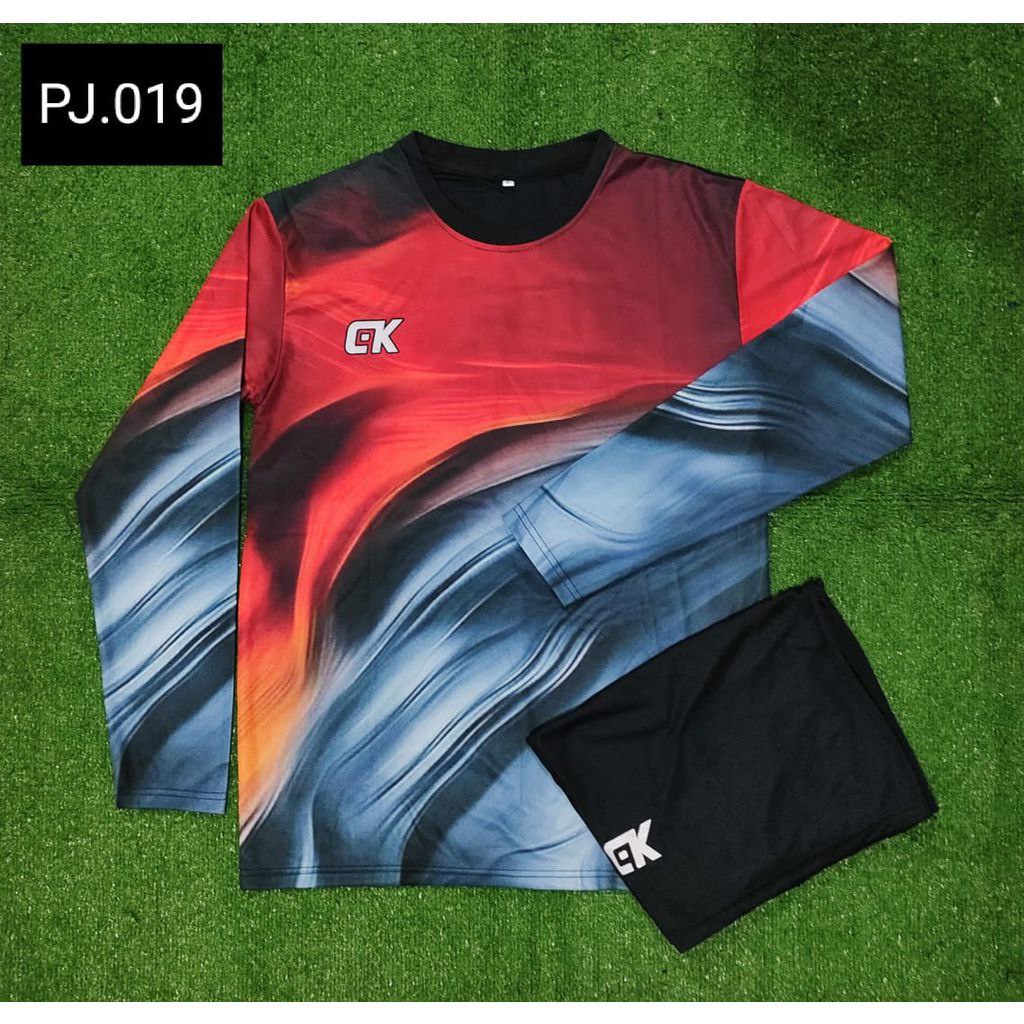 1 SET PAKAIAN OLAHRAGA PRIA KAOS LENGAN PANJANG BAJU SEPEDA BAJU KIPER PANJANG BAJU MANCING OLAHRAGA