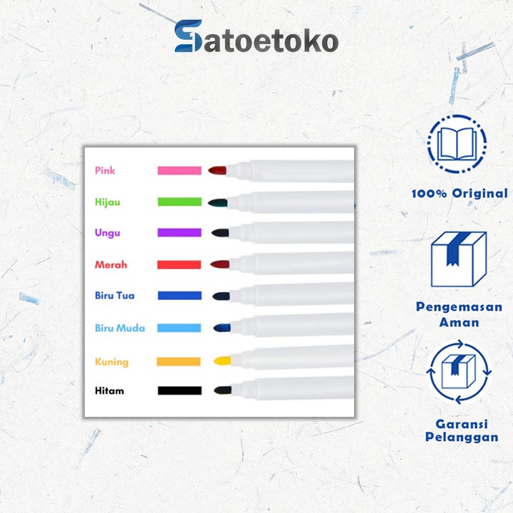 

SMALL WHITEBOARD PEN / Spidol Penghapus Tinta Hitam / Dapat Dihapus / Wipe and Clean / Whiteboard Market