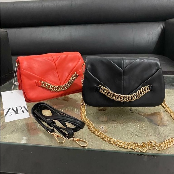 TAS SELEMPANG WANITA ZR4 CROSS BODY WITH GOLD CHAIN