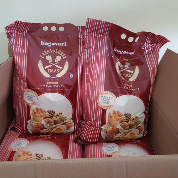 

[COD] (Gojek/Grab) 5kg Tepung Cakra Kembar Emas untuk roti oriental [COD]