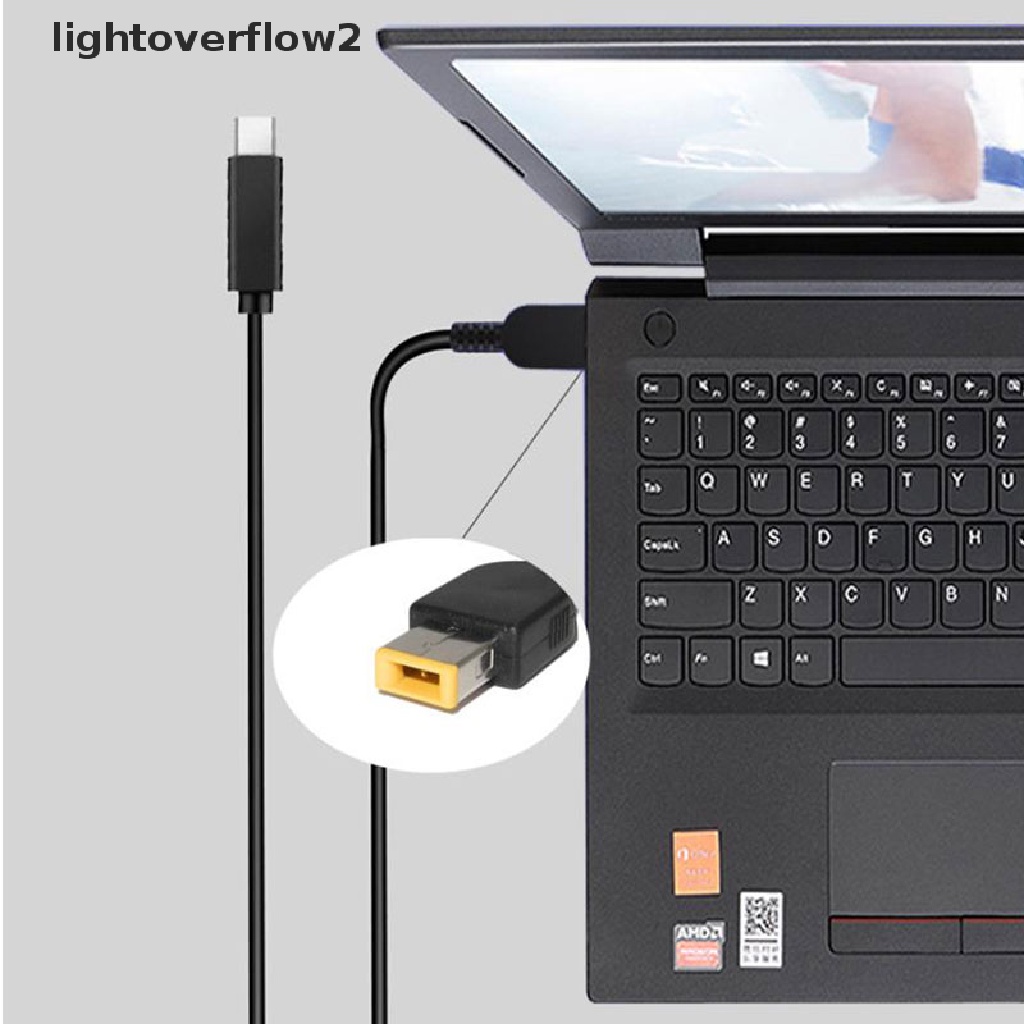 (lightoverflow2) Adapter Konverter Power USB Tipe C PD Dc Untuk Lenovo Asus Dell HP Laptop (ID)