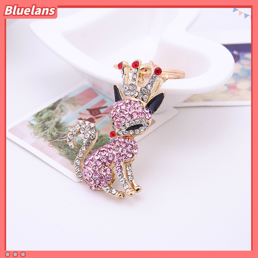 Gantungan Kunci Bentuk Rubah Aksen Berlian Imitasi Warna-Warni Untuk Tas