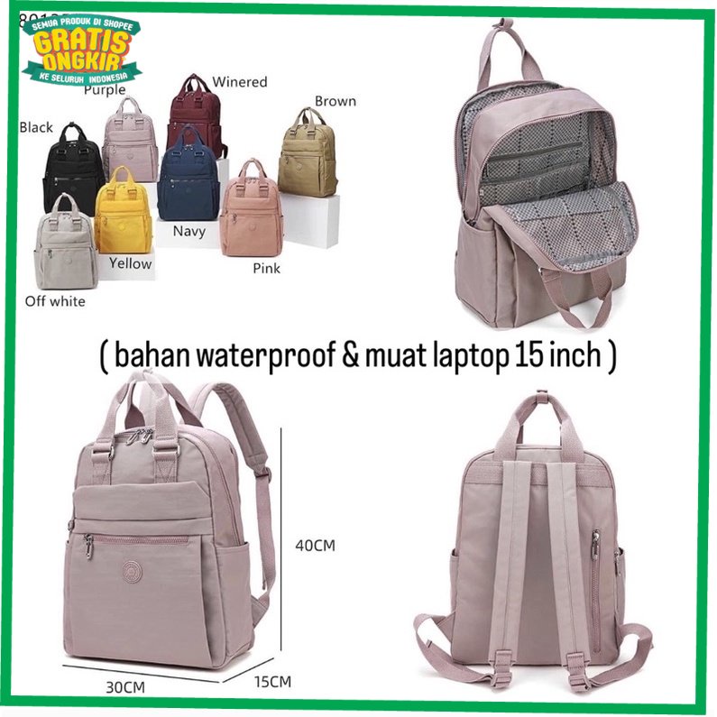 TAS BRANDED IMPORT KOREA / HARUICA BAG 80135 RANSEL - BACKPACK - Tas Ransel Laptop Sekolah Import Hi
